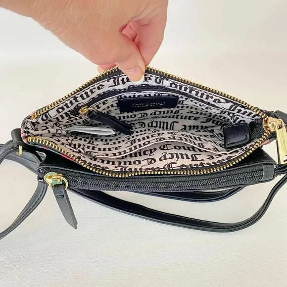 Juicy Couture Black Pink Crossbody Bag & Pullout Pouch Set NWT - Picture 14 of 15